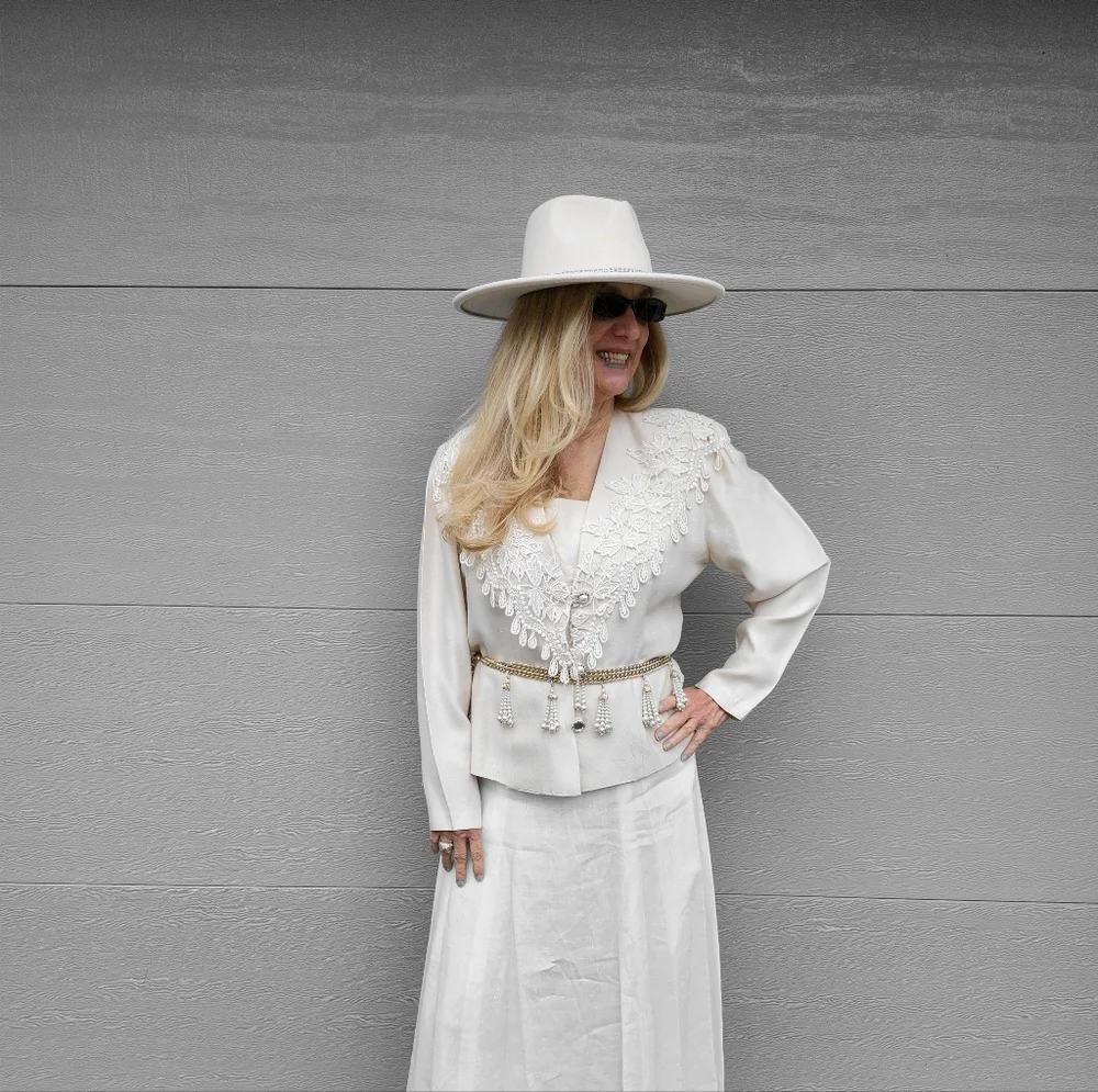 Vintage Good Condition Stunning Faux Pearl & Gold-Tone Chain Belt, M, $50